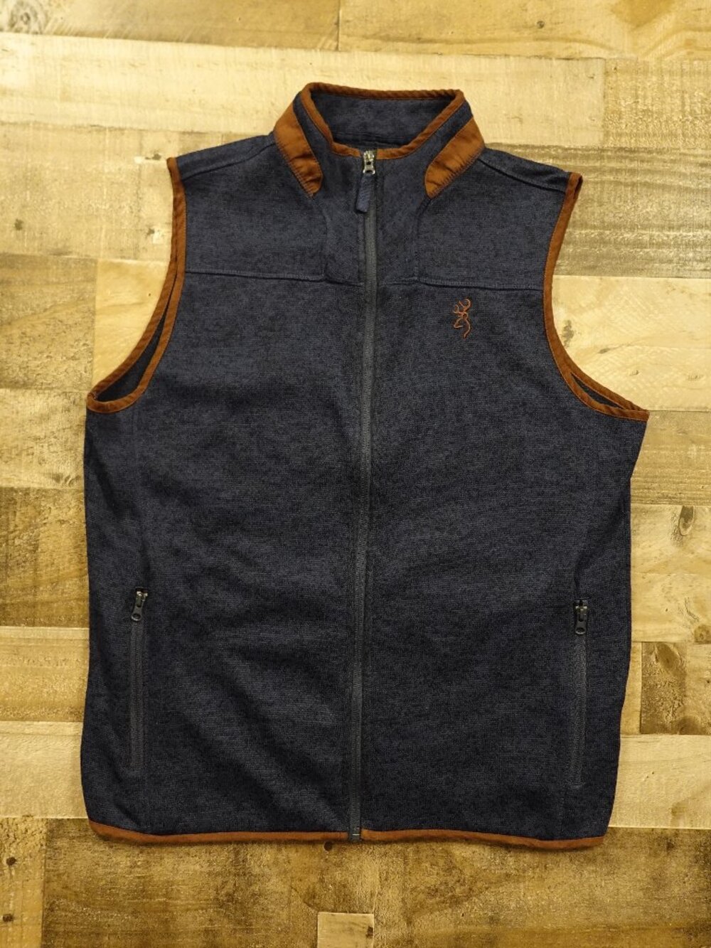 Browning Full Zip Sweater Fleece Vest Men’s Large‎ Blue Hunting Outdoor